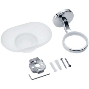 diaqua® Glasseifenhalter Roma, verchromt, mit Montagematerial für die Wandmontage.