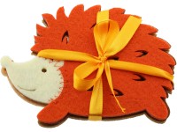 Filz-Unterleger Igel Orange 12,5 x 8,5 cm / 3er-Set