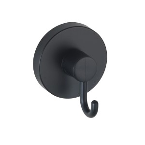 Wenko Set 2 ganci portasciugamani Vacuum-Loc, nero, per montaggio a parete senza forare.