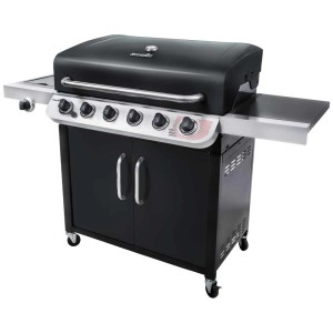Barbecue a gas nero Char-Broil Convective 640 B con 6 bruciatori e fornello laterale.