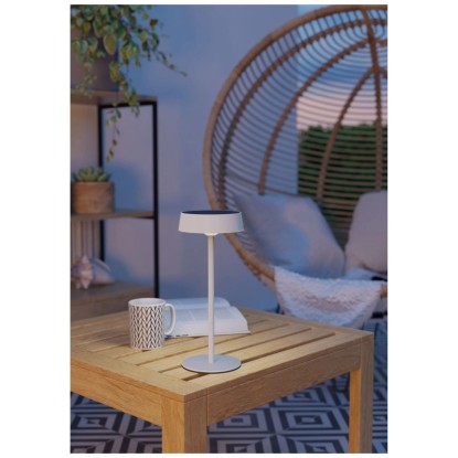 Eglo Solar-LED-Tischleuchte Simeri dimmbar Weiss Höhe 31 cm