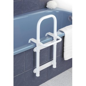 Wenko Secura aide à l'entrée de baignoire, blanc, avec porte-serviettes pour plus de sécurité dans la salle de bain.