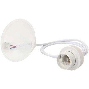 Suspension pour lampe E27 blanche avec câble de 1 m pour installation de lampe.