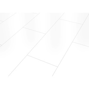 Carrelage blanc Classen Ceramin Neo Vario (64,2x31,5 cm) comme revêtement de sol ou panneau mural.