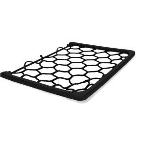 Filet de rangement élastique Cartrend avec cadre en plastique noir pour voyage et transport.