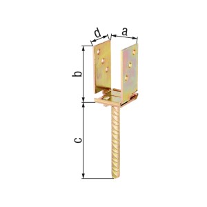 Support de poteau en U Gah Alberts, galvanisé, réglable pour poteaux de 70 à 130 mm.