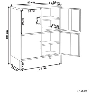 Beliani Armoire de bureau Holbeck noire 101 x 80 x 40 cm