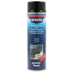 Spray protettivo sottoscocca bituminoso presto, nero, bomboletta da 500 ml per riparazioni di vernice e carrozzeria.