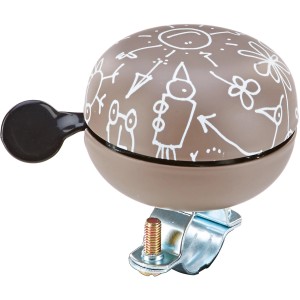 Prophete Mini campanello bici Ding-Dong, marrone con motivi bianchi, per maggiore sicurezza.