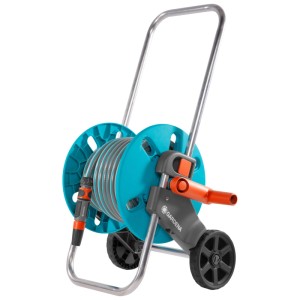 Gardena AquaRoll S set carrello avvolgitubo con tubo e lancia per irrigazione giardino.