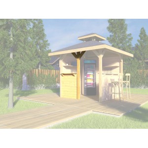 Kit bancone bar naturale per gazebo Gartenoase 651 Gr. 1, in legno non trattato.