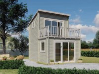 Alpholz Gartenhaus Manhattan Pultdach 400 cm x 500 cm Hellbraun