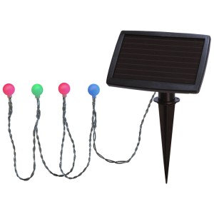 Catena luminosa solare Star Trading Globini con LED colorati e pannello solare per giardino e balcone.