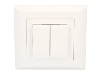 Hager Interrupteur encastrable double Kallysto schéma 3 + 3 Blanc