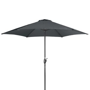 Anthrazitfarbener Derby Marktschirm Basic Lift Neo mit Kurbel, Ø 286 cm.