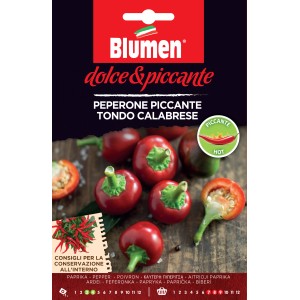 Graines de Peperoni Piccante Tondo Calabrese, piments rouges ronds.