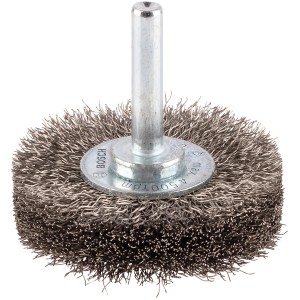 Spazzola a disco Bosch Pro Stainless Steel Clean, spazzola metallica da 50 mm con gambo dritto per smerigliatura.