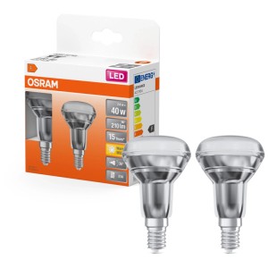 2er-Pack Osram LED Reflektor R50 E14, warmweiß, 40W. Kompakte LED-Lampe für Vitrinen und Wohnräume.
