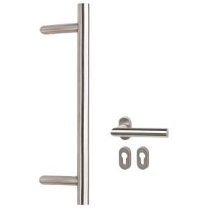 Roro Stossgriff-Set A 1150 set maniglia in acciaio inox, 4 pezzi per porte d'ingresso.