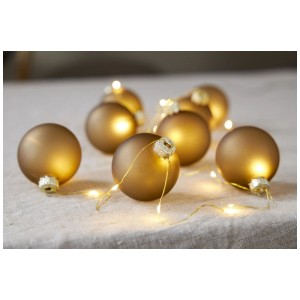 Guirlande lumineuse LED Star Trading Bliss avec boules dorées et lumière blanc chaud.