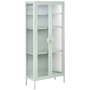 Beliani Vitrine Gleora vert menthe 180 x 80 x 35 cm