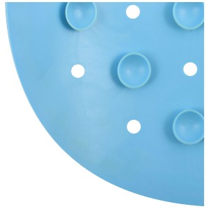 Dettaglio: Tappetino da bagno antiscivolo MSV azzurro cielo in gomma con ventose e fori di drenaggio.