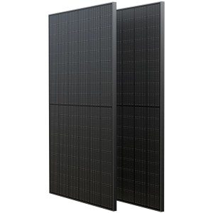 Due pannelli solari neri Ecoflow rigidi 2 x 400 W per impianti solari.