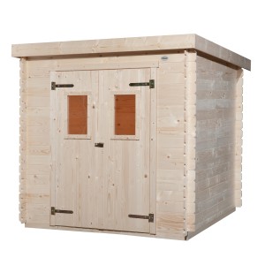 Casetta da giardino in legno OBI Cortina, 200x150 cm, con doppia porta e finestre. Casetta da giardino in legno di conifera.