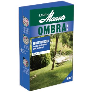 Verpackung Saatgut Rasen Umbra, 1kg für schattige Lagen. Schattenrasen für dichten, beständigen Rasen.