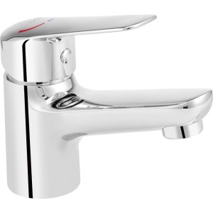 Rubinetto lavabo baliv WT-390 cromato, miscelatore monocomando con finitura lucida e leva piatta.