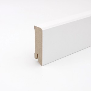 Plinthe White&Black Cubica, blanc brillant, hauteur 60 mm. Plinthe moderne pour intérieur.