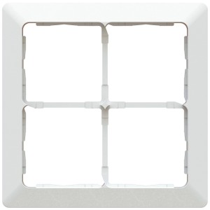 Cornice di copertura bianca Modino Priamos 150x150 mm per scatole interruttori con profilo di design.
