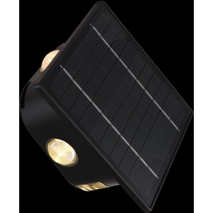 Applique solare a LED Globo nera con pannello solare ed effetto luce.