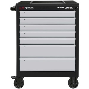 Kraftwerk LT700 servante d'atelier avec 7 tiroirs, noir/gris. Armoire à outils mobile pour atelier.