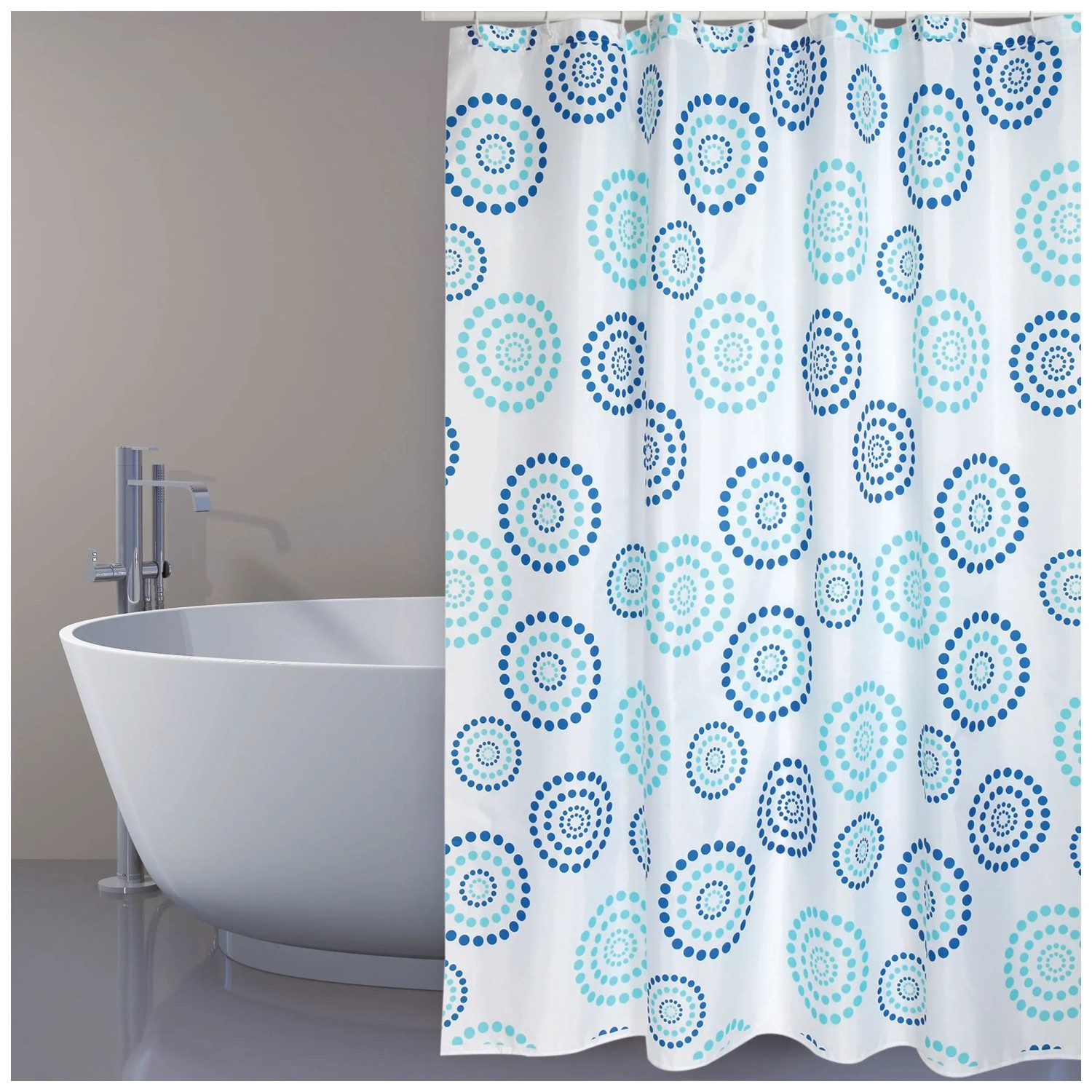 Tenda da bagno MSV, Bianco 180 x 200 cm | Leroy Merlin