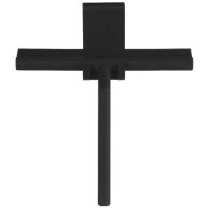 Tergivetro doccia nero in silicone con supporto, 21x24,5 cm, per bagno e doccia.