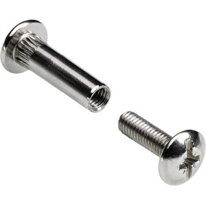 Bullone di collegamento M6 nichelato con manicotto, 30-42 mm, per raccordi di collegamento.