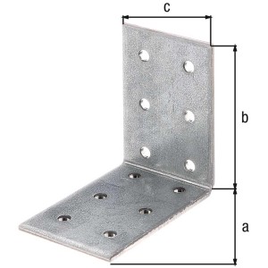 Lochplattenwinkel, Stahl verzinkt, 60x40x60 mm, 15er Set für Holzverbindungen.