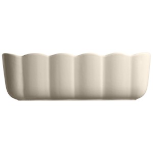 Teglia da forno beige Emile Henry Madeleine, stampo per pane in ceramica con bordo ondulato.