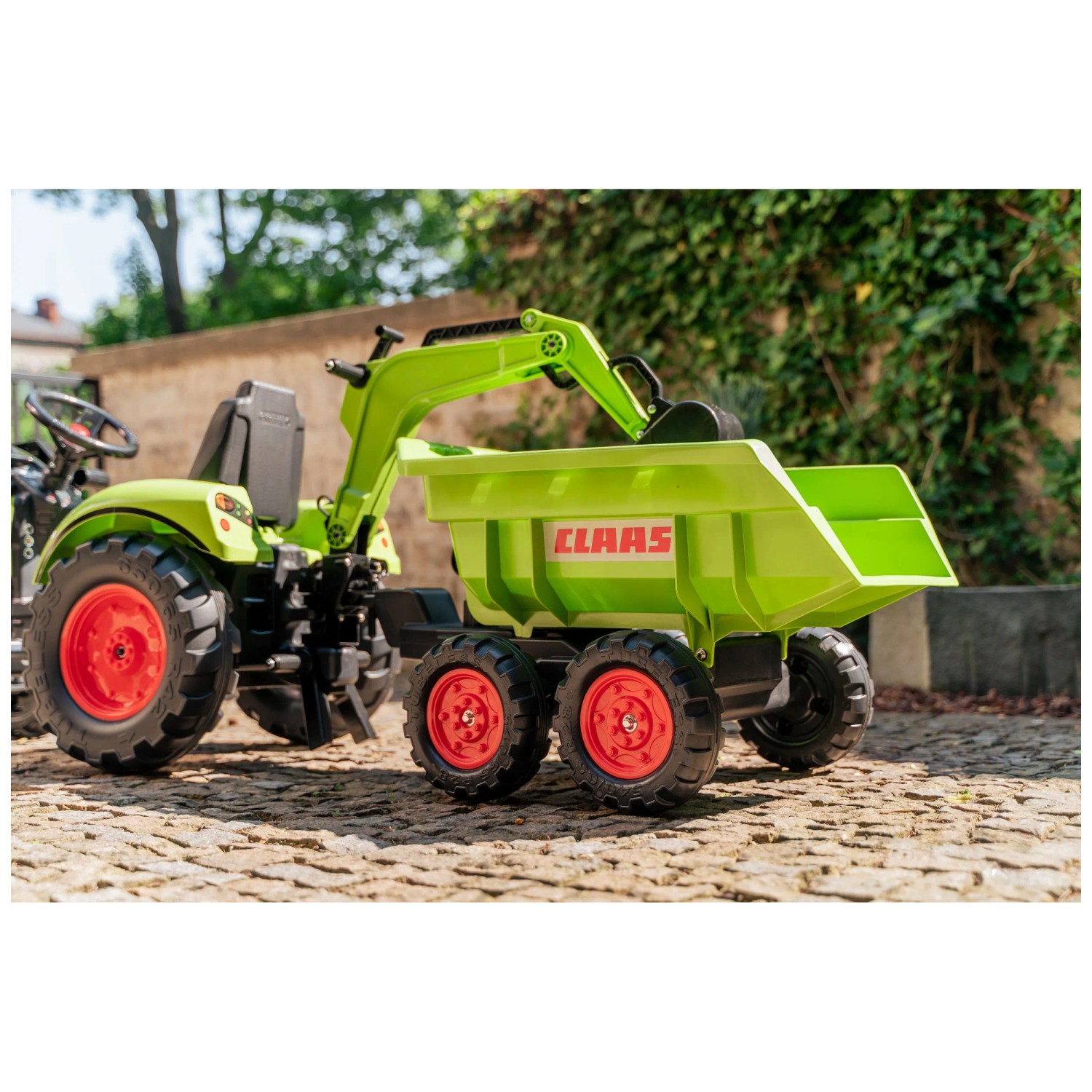 Trattore A Pedali Per Bambini FALK Claas - Con Rimorchio, Per Bambini Da 2 Anni, Made In France, 50% Plastica Riciclata, Design Robusto E Realistico