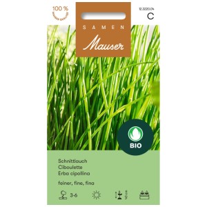 Confezione di semi di erba cipollina biologica, erba cipollina fine per giardino o vaso.