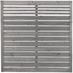 Clôture de jardin Neo grise, sciée, 180x180cm. Bois imprégné, pour jardin et terrasse.