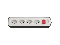 Brennenstuhl Steckdosenleiste Ecolor 4-fach Schwarz-Weiss  / Kabellänge 1,5 m