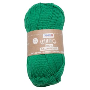 Gomitolo di lana Cotton verde, 50g, ideale per lavorare a maglia e all'uncinetto.