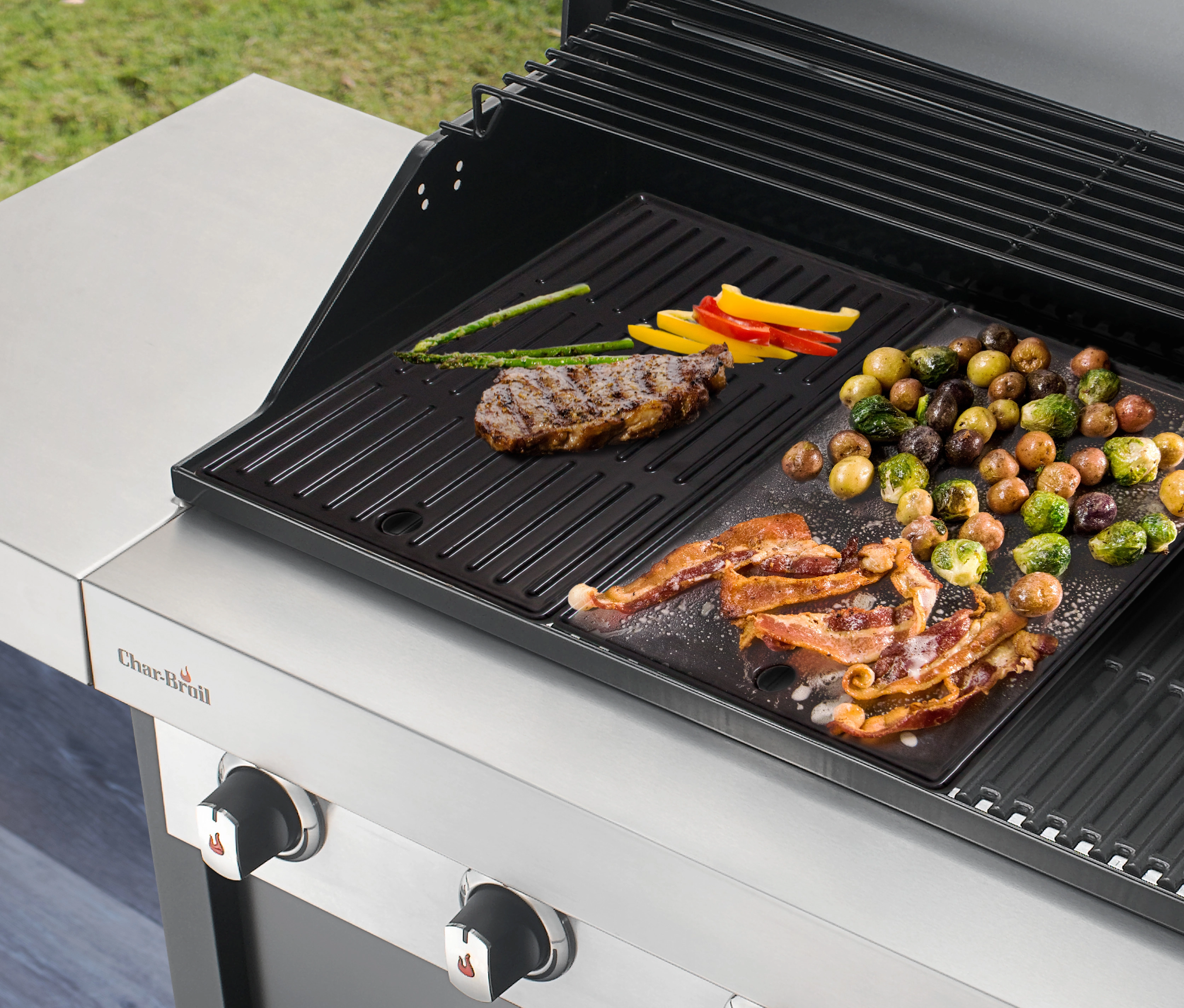 Plaque de cuisson Char Broil pour barbecues 3 br leurs en fonte