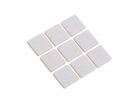 Filzgleiter eckig selbstklebend Weiss 25 x 25 mm / 9 Stk.