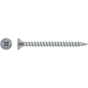Vite per truciolare a testa svasata, Ø 3x25 mm, attacco PZ, 50 pezzi, zincata.