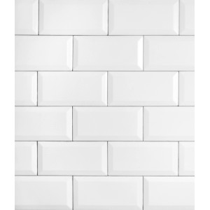 Crédence en verre Wenko Metro, 60x70 cm, design briques blanches.