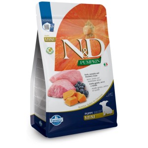 N&D Pumpkin cibo secco per cani con agnello, mirtillo e zucca per cuccioli mini, 2,5kg.