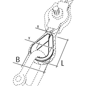 Skizze einer Kausche für Seile, 3 mm, zur Seilbefestigung im DIY-Bereich.
